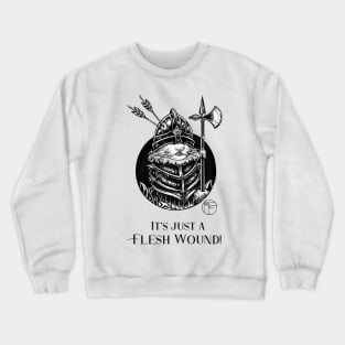 Knight Ferret - It's Just A Flesh Wound! - Black Outlined Version Crewneck Sweatshirt